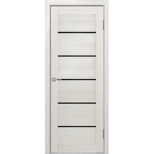 Межкомнатная дверь Portas 22S(р) цвет Французский дуб стекло Lacobel черный лак
