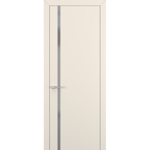 Межкомнатная дверь Квалитет К1 цвет Матовый крем кромка ABS стекло Matelac Silver Grey