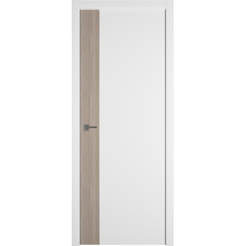 Межкомнатная дверь Urban V цвет Ice кромка Silver Edge вставка Red Oak