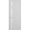 Межкомнатная дверь Квалитет К1 цвет Матовый Серый кромка ABS стекло Lacobel White Pure