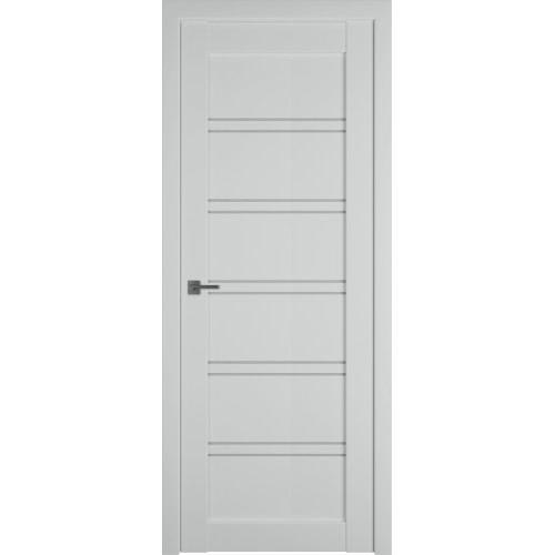 Межкомнатная дверь Emalex E28 ДО цвет Steel стекло white cloud