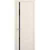 Межкомнатная дверь Квалитет К1 цвет Матовый крем кромка ABS стекло Lacobel Black Classic