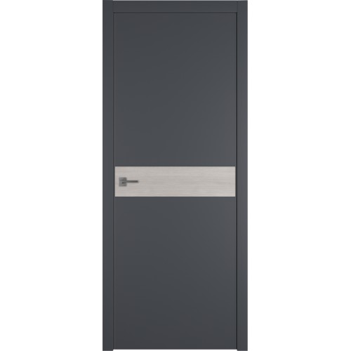 Межкомнатная дверь Urban H цвет Onyx кромка Silver Edge вставка Stone Oak