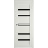 Межкомнатная дверь Emalex E26 ДО цвет MidWhite стекло black gloss