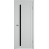 Межкомнатная дверь Emalex E34 ДО цвет Steel стекло black gloss