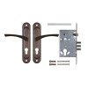 Корпус врезного замка с ручками на планке KIT А7-5555/3 W/B MOS