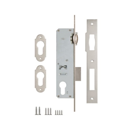 Корпус замка врезного цилиндрового узкопроф.155 (25 mm)  w/b (никель)
