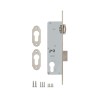 Корпус замка врезного цилиндрового узкопроф.155/P (35 mm) w/b (никель) б/ответ.планки