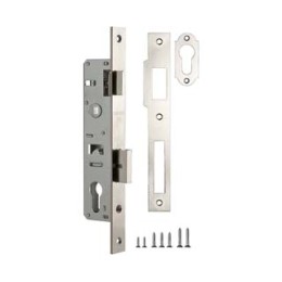 Корпус узкопрофильного замка с защелкой 153-25/85 CP (хром) меж. осев. расcт. 85 мм