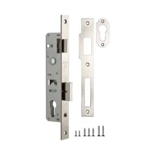 Корпус узкопрофильного замка с защелкой 153-25/85 CP (хром) меж. осев. расcт. 85 мм