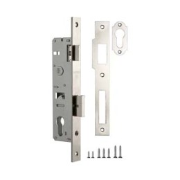 Корпус узкопрофильного замка с защелкой 153-30/85 CP (хром) меж. осев. расcт. 85 мм