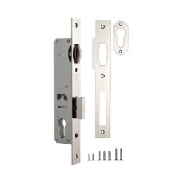 Корпус узкопрофильного замка с роликом 155-25 CP (хром)