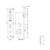 Корпус замка врезного цилиндрового узкопроф.155 (20 mm) w/b (никель)