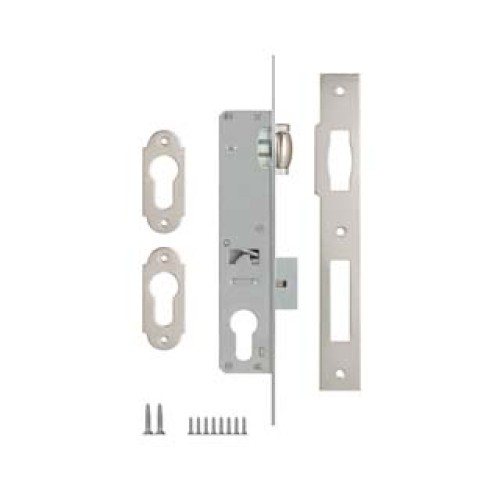 Корпус замка врезного цилиндрового узкопроф.155 (20 mm) w/b (никель)