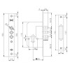 Корпус замка врезного цилиндрового 189/3M (45 mm) w/b (латунь)