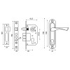 Замок врезной цилиндровый с защёлкой в комплекте с ручкой KIT P16 4070 CRONA SN (мат. никель), 5 кл.