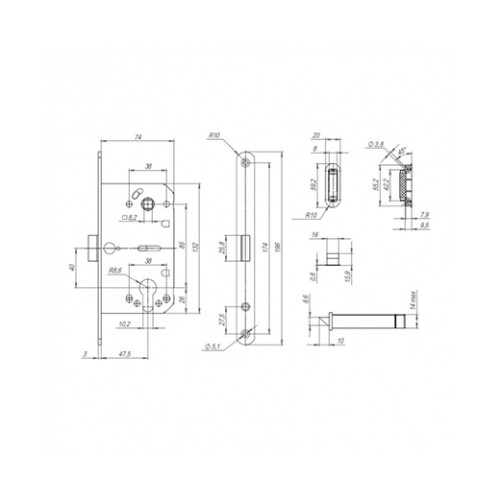 Корпус замка ML85-50 CP (хром)